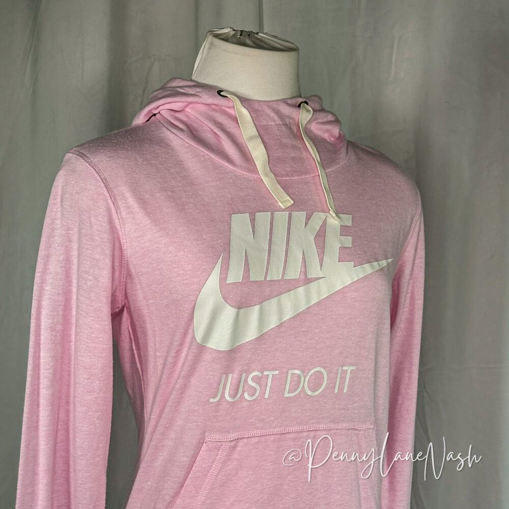 NIKE Just Do It Pullover Organic Cotton Hoodie In Pink - Picture 2 of 7
